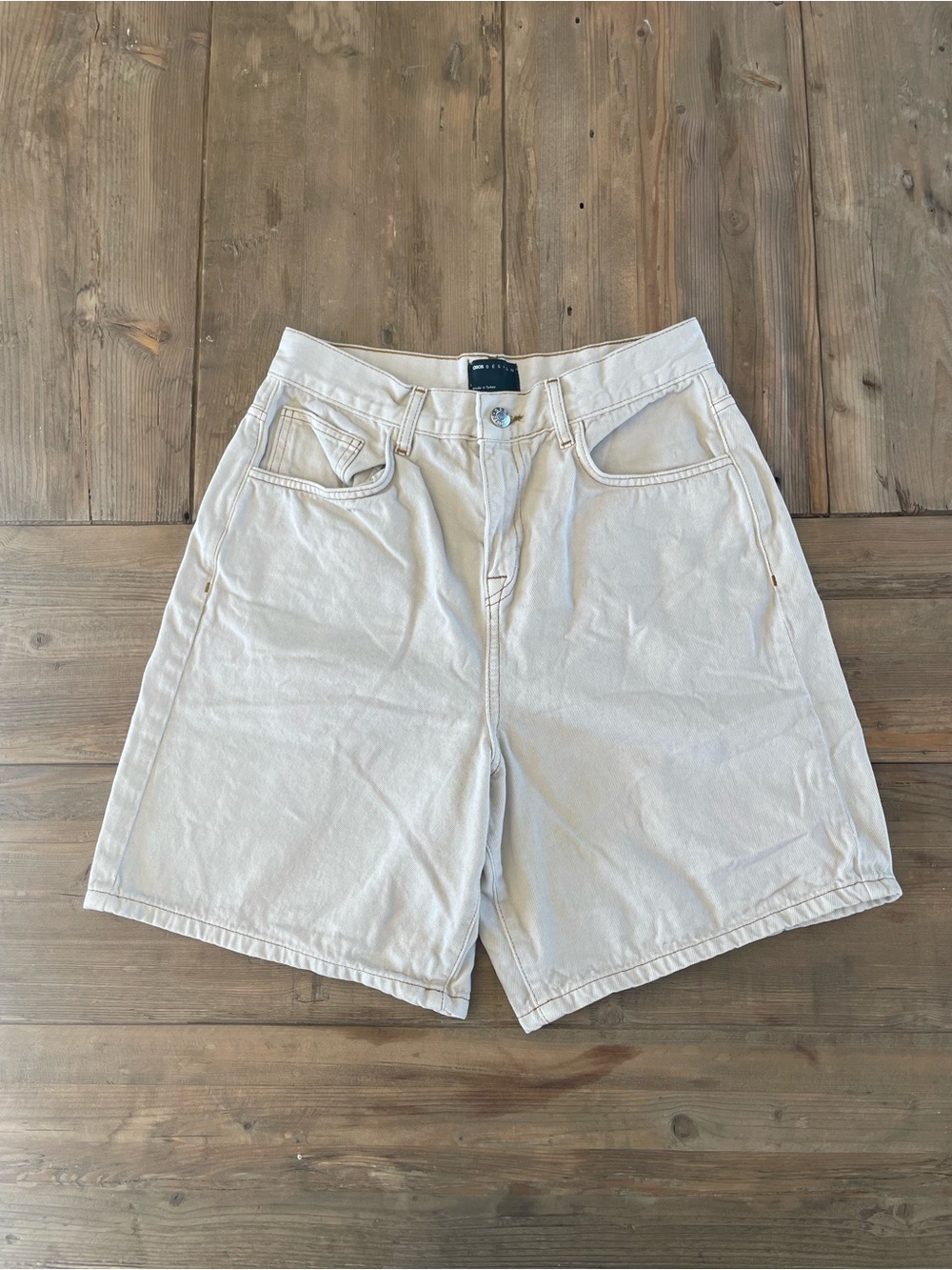 ASOS Cream High-Waist Jorts